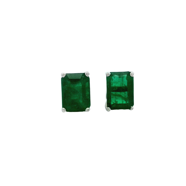 Emerald Rectangular 7x5 | 18Kt Gold Earrings | Marquisse Jewelry