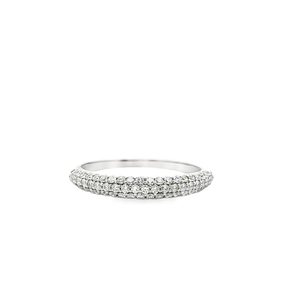Anillo Pavé de Diamante de 3 Hileras