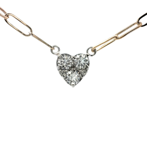 Heart Pendant 3 diamond | 18kt Gold Necklaces | Marquisse Jewelry