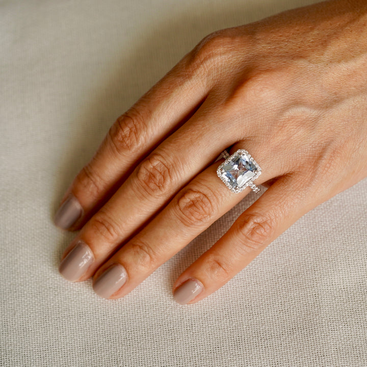 Aquamarine Emerald Cut Ring | Gold Rings | Marquisse Jewelry