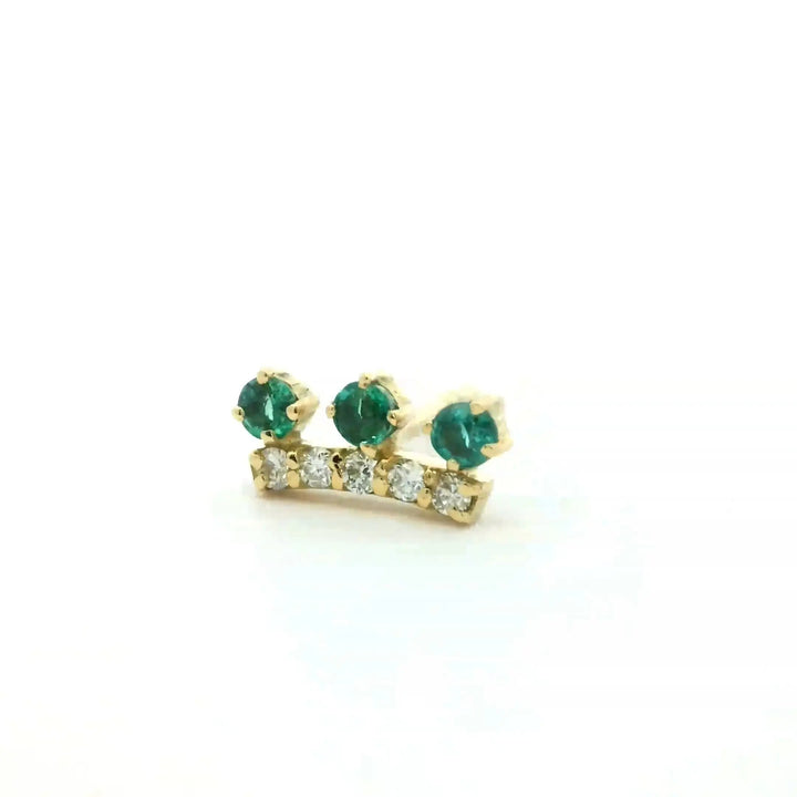 3 emerald diamond bar | 18kt Gold Rings | Marquisse Jewelry