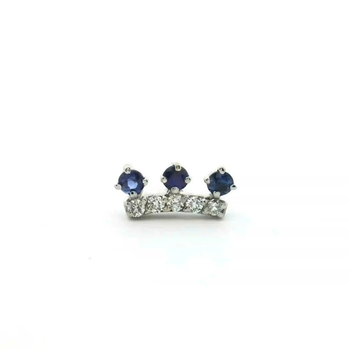 3 sapphire diamond bar | 18Kt Gold Earrings | Marquisse Jewelry