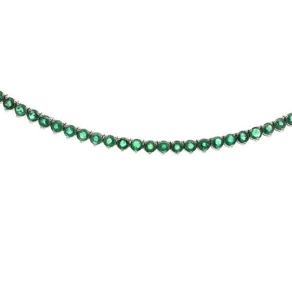 Tennis Emerald Straight Necklace 5ct