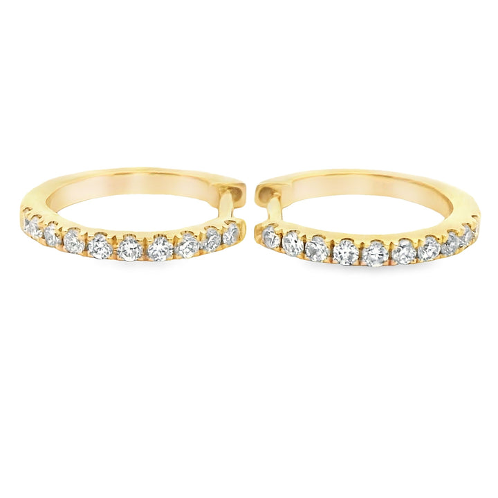 Diamond hoop 12 mm | 18Kt Gold Earrings | Marquisse Jewelry