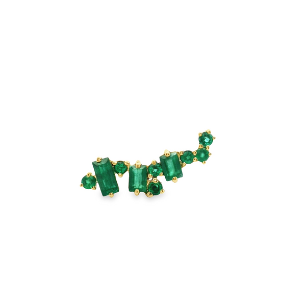 Amazonia Petite Emeralds Left | 18Kt Gold Earrings | Marquisse Jewelry