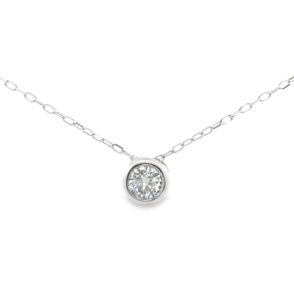 Diamond Bezel Pendant White Gold | 18kt Gold Necklaces | Marquisse Jewelry