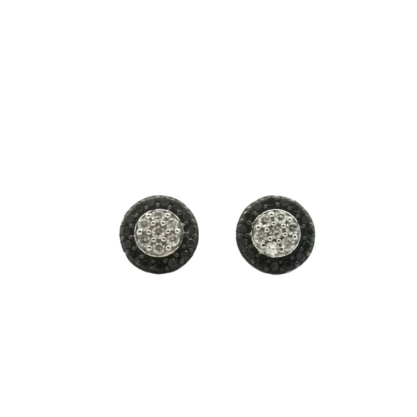 Aretes Circulares de Diamantes y Diamantes Negros