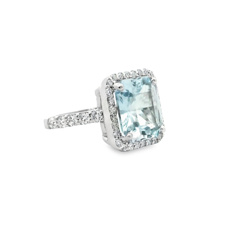 Aquamarine Emerald Cut Ring | Gold Rings | Marquisse Jewelry