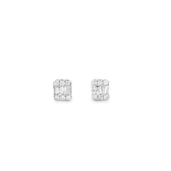 Aretes en Baguette Diamante Pequeños 