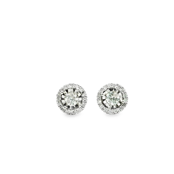 Aretes Ilusión de Diamante Mediano