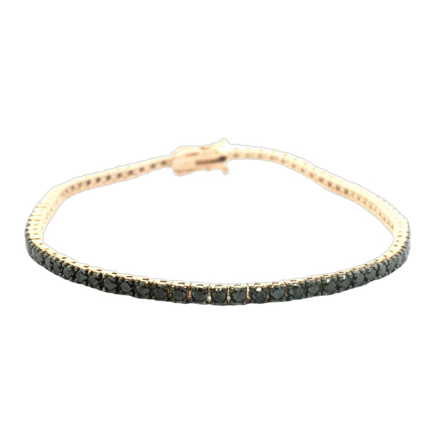 Pulsera Tennis de Diamantes Negros de 2,5ct 