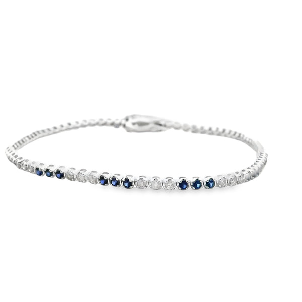 Pulsera Tennis de Diamantes y Zafiro