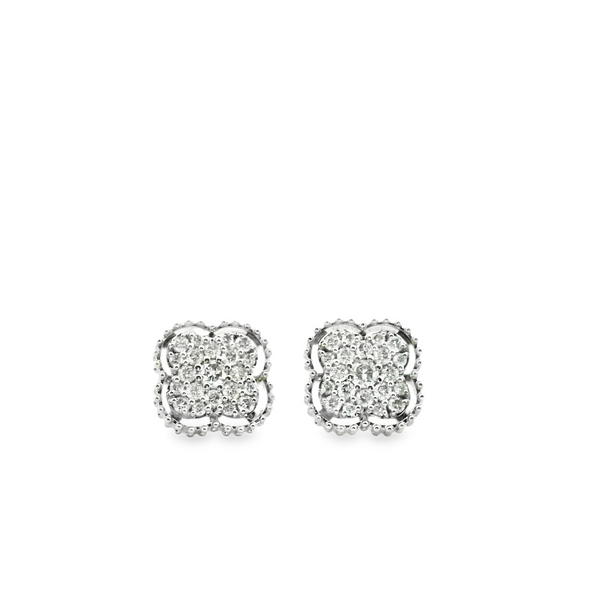 Aretes de Trébol con Diamantes 