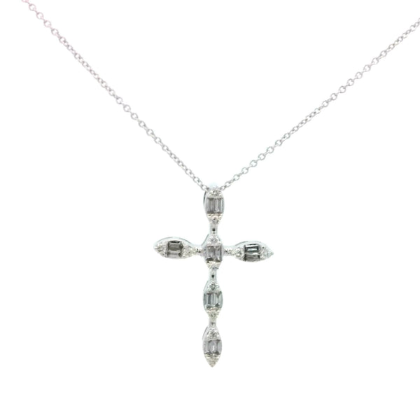 Diamond Baguette Cross Pendant