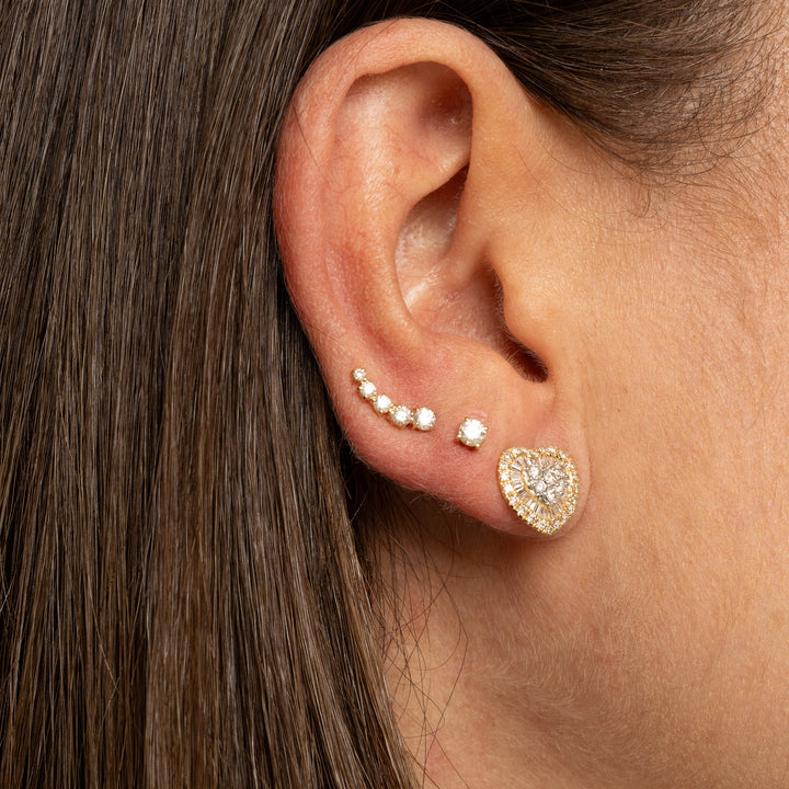 Earclimber Five Diamonds Gold Earrings | Marquisse Jewelry