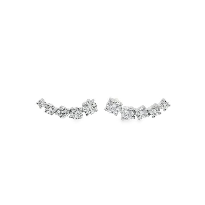 Earclimber Five Diamonds Gold Earrings | Marquisse Jewelry