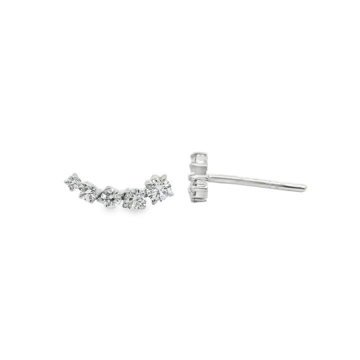 Earclimber Five Diamonds Gold Earrings | Marquisse Jewelry