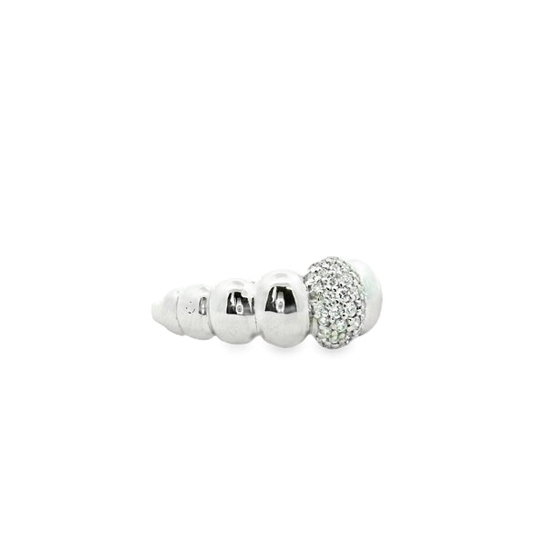 Anillo de Ovalos con Pave de Diamantes