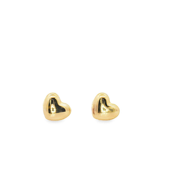 Aretes de Corazón de Oro Amarillo Grandes