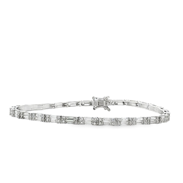 Pulsera Tennis de Diamantes Baguette