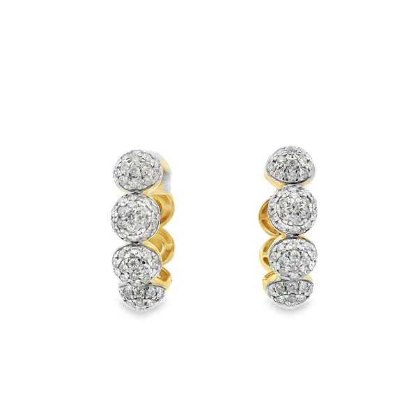 Candongas de Diamantes Pave Mediana