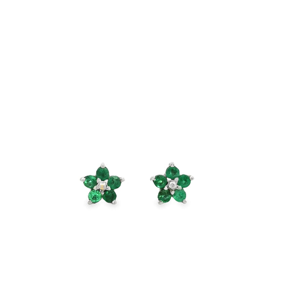 Aretes de Flor de Esmeralda para bebe