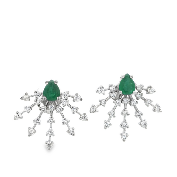 Aretes Corona de Esmeraldas y Diamantes