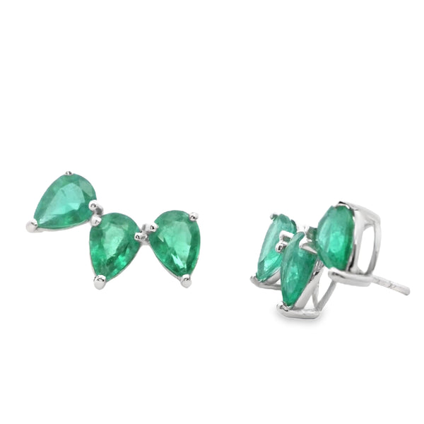 Aretes Trepadores de Esmeralda en Gota
