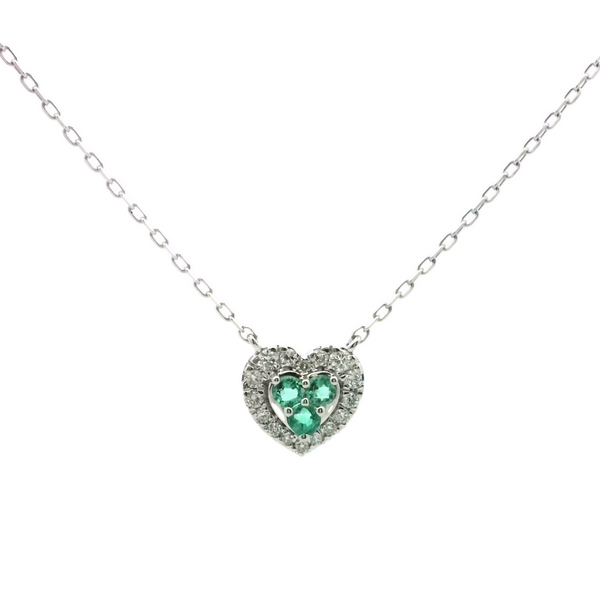 Dije de Corazón con Esmeraldas Mint y Diamantes