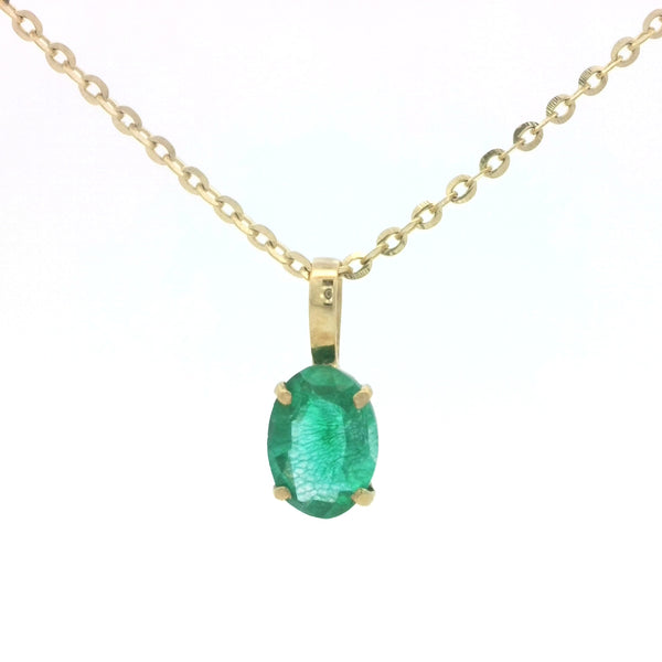 Oval Emerald Pendant | Gold Necklaces | Marquisse Jewelry