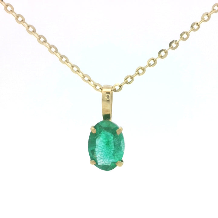 Oval Emerald Pendant | Gold Necklaces | Marquisse Jewelry