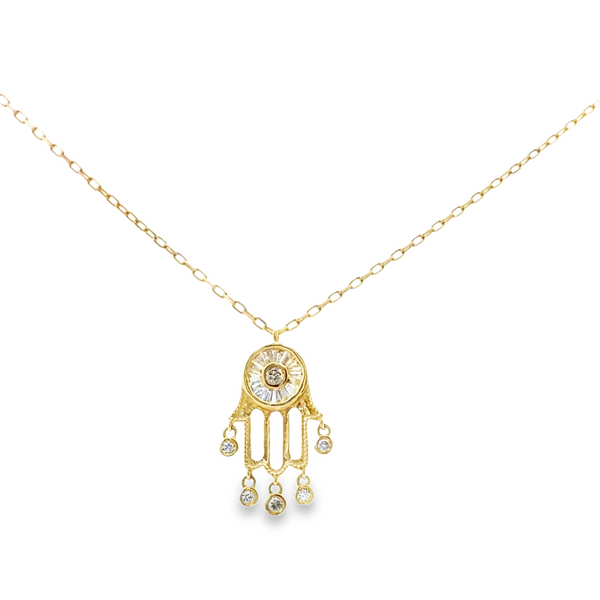 Hamsa Baguette Pendant