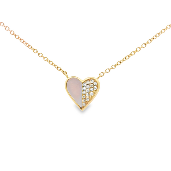 Pearl and Diamond Heart Pendant