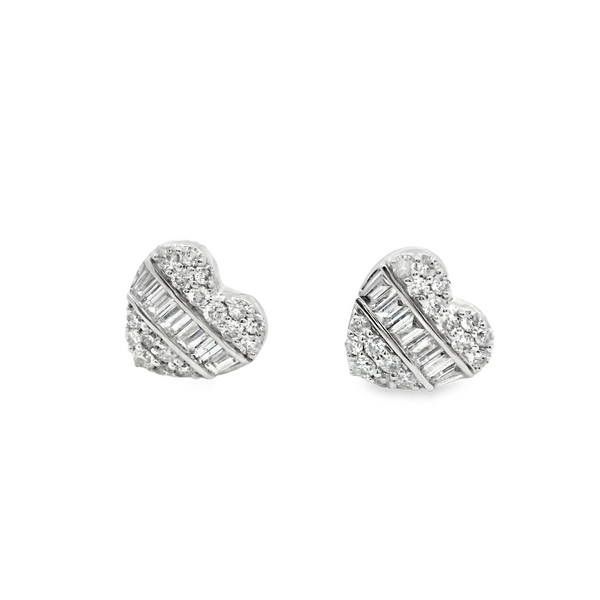 Aretes de Corazón con Diamantes