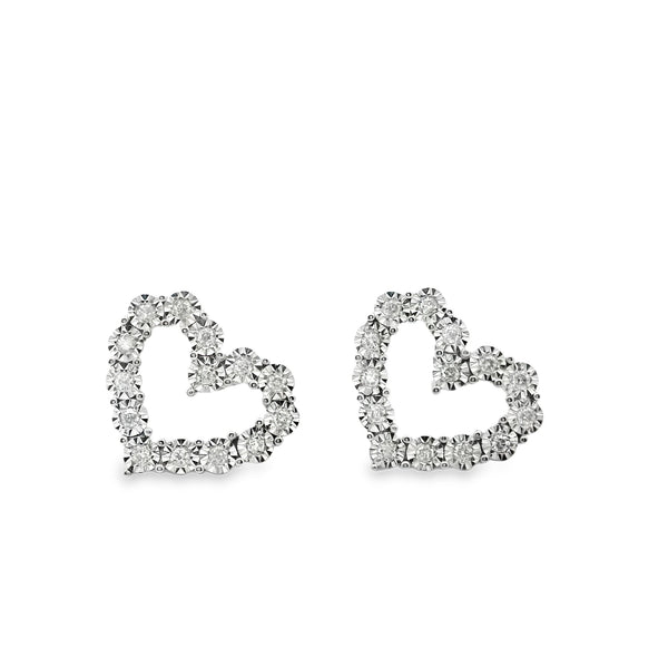 Aretes Corazón De Diamantes Ilusión