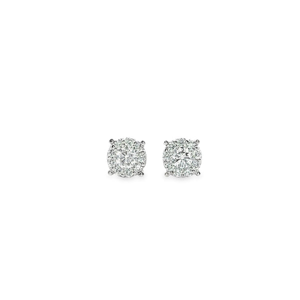 Magnified diamond Gold earrings | Marquisse Jewelry USA