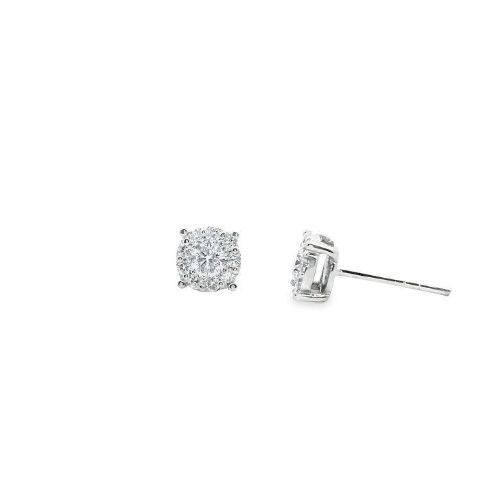 Magnified diamond Gold earrings | Marquisse Jewelry USA