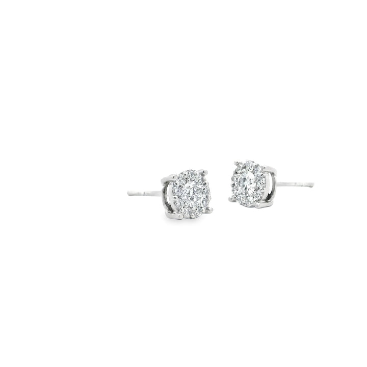 Magnified diamond Gold earrings | Marquisse Jewelry USA