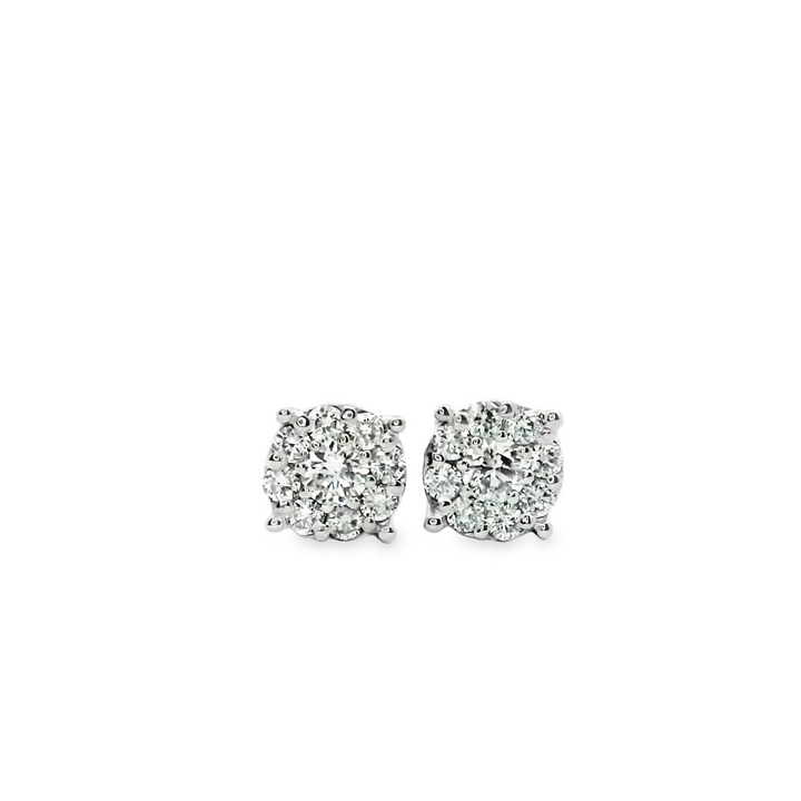 Magnified Diamonds Gold Earrings | Marquisse Jewelry USA