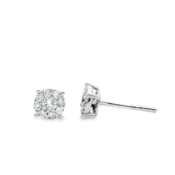 Magnified Diamonds Gold Earrings | Marquisse Jewelry USA