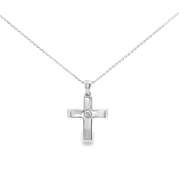 Dije de Cruz con un Diamante en el centro