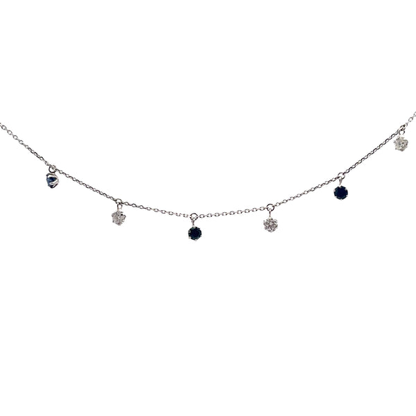 Collar de Zafiro y Diamantes Colgantes