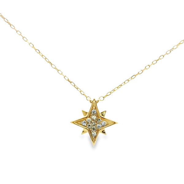 Dije de Estrella de ocho puntas con Diamantes