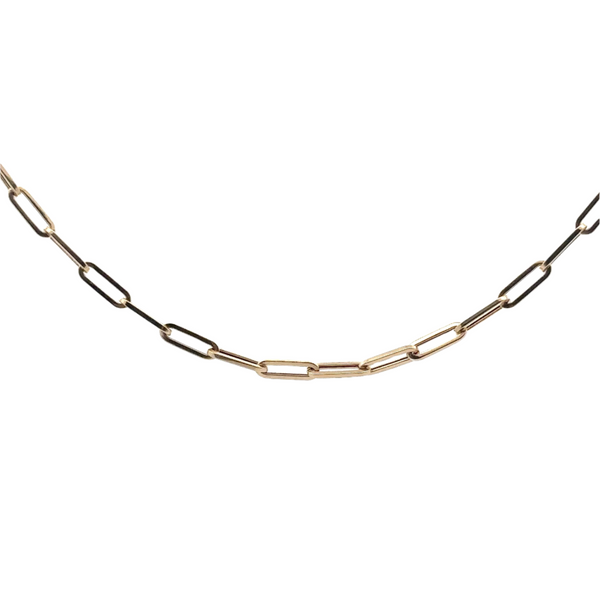 Paperclip Extra Light 14k Necklace Yellow Gold