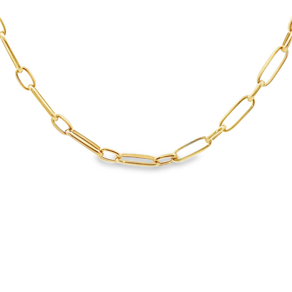 Paperclip Links Neckalce Yellow Gold