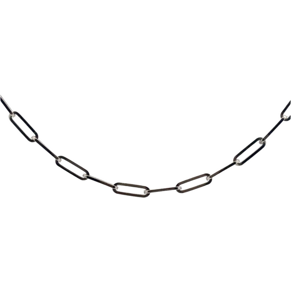 Paperclip Light 14k Necklace White Gold