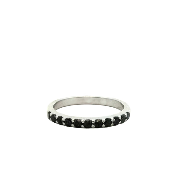 Argolla pave diamante negro