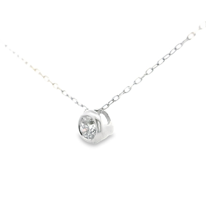 Diamond Bezel White Gold Necklaces | Marquisse Jewelry