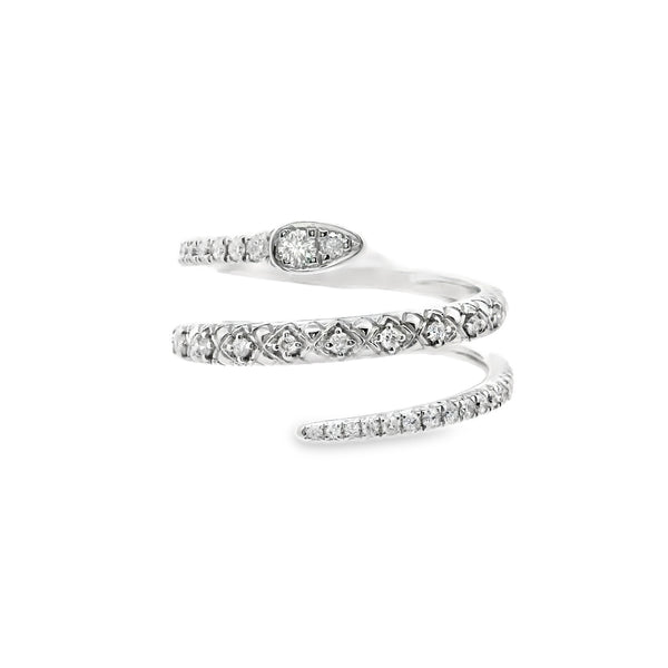 Anillo de Serpiente de 3 Hileras con Diamante