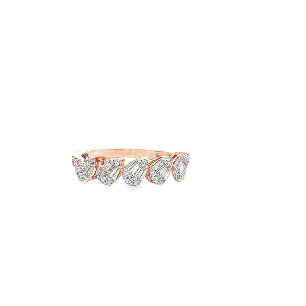 Anillo de Gota de Diamantes con Diamantes Baguette